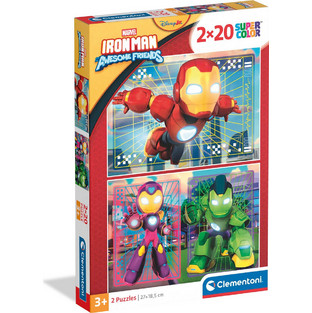 Παιδικό Puzzle Clementoni Super Color Iron Man and His Awesome Friends 2x20 Κομμάτια
