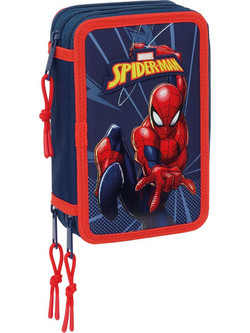 Safta Spider-Man Κασετίνα Γεμάτη με 3 Θήκες Navy Μπλε S4313650