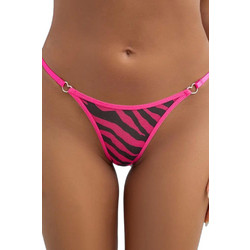 AnnaMu Γυναικείο Sexy String Φούξια Μαύρο A-1126
