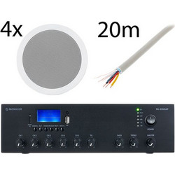 Monacor 4x EDL-28 PA-806DAP Bundle Σετ Παθητικά Ηχεία Οροφής 10W Λευκά