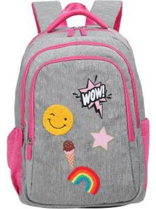 Lyc Sac Wow Girls Σχολική Τσάντα Πλάτης Δημοτικού Γκρι 04126