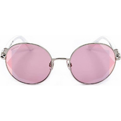 Swarovski SK0260 16U Γυναικεία Γυαλιά Ηλίου Στρογγυλά Μεταλλικά Ασημί με Ροζ Φακό