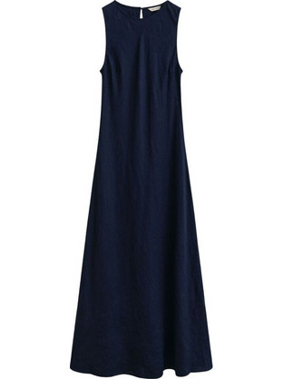 Gant Midi Καλοκαιρινό Καθημερινό Φόρεμα Λινό Navy Μπλε 3GW4503525-433