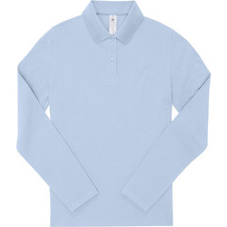B&C Collection Γυναικεία Μπλούζα Polo Μακρυμάνικη Γαλάζια PW462