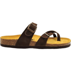 Plakton Γυναικεία Σανδάλια Suede Ανατομικά Σοκολατί 181032