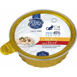 Egeo Pet Food Adult High Protein Grain Free with Chicken & Beef in Broth 80gr
