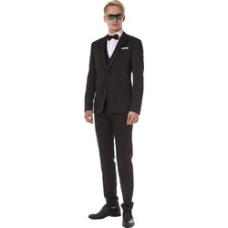 Sogo Casual Ανδρικό Κοστούμι Χειμερινό με Κανονική Εφαρμογή & Γιλέκο Μαύρο 21004-395-107