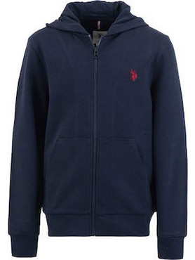 U.S. Polo Assn. Παιδική Ζακέτα Φούτερ με Κουκούλα και Φερμουάρ Navy Μπλε US40562005