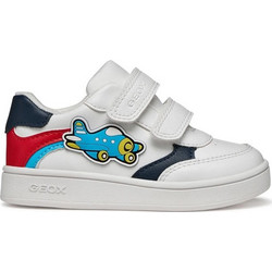 Geox Eclyper Παιδικά Sneakers Λευκά Navy Μπλε B655LC000BCC0050