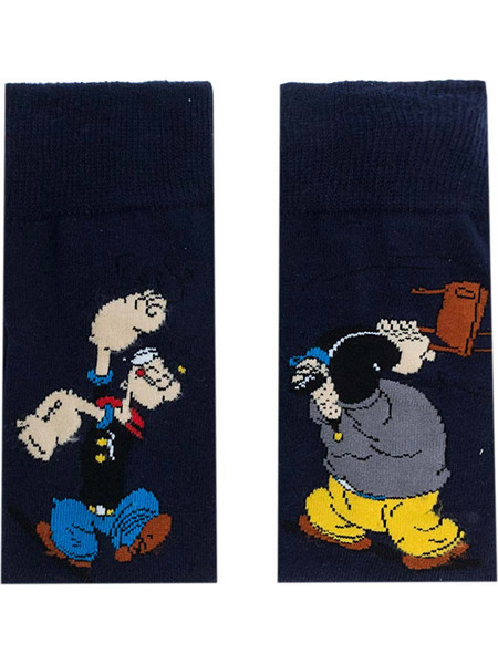 Parex Popeye Ανδρικές Κάλτσες Ψηλές με Σχέδια Navy Μπλε 50232008