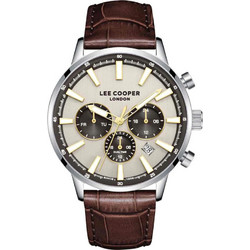 Lee Cooper Ανδρικό Ρολόι με Καφέ Δερμάτινο Λουράκι LC08401.362