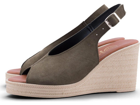 Love4shoes Καλοκαιρινές Γυναικείες Πλατφόρμες Ψηλές Χακί 820