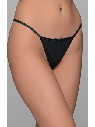 Milena By Paris Γυναικείο Sexy String Μαύρο Μπεζ GB-006