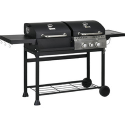 Outsunny Ψησταριά Υγραερίου με 3 Εστίες και Πλαϊνό Μάτι 846-138V90BK