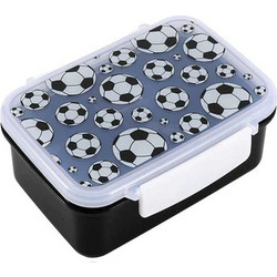iDrink Football Πλαστικό Παιδικό Σετ Δοχείο Φαγητού Μαύρο 650ml