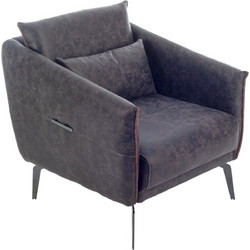 Art Deco Πολυθρόνα Ανθρακί Ritim ART-793-9002