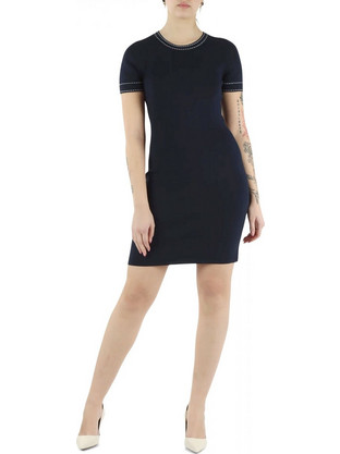 Michael Kors Mini Καθημερινό Φόρεμα Μεταξωτό Navy Μπλε MR683BV5ZV-409