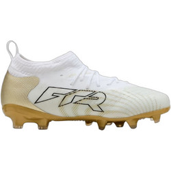 Puma Future 9 Match FG/AG 108721-04 Παιδικά Ποδοσφαιρικά Παπούτσια με Τάπες και Καλτσάκι Λευκά Χρυσά