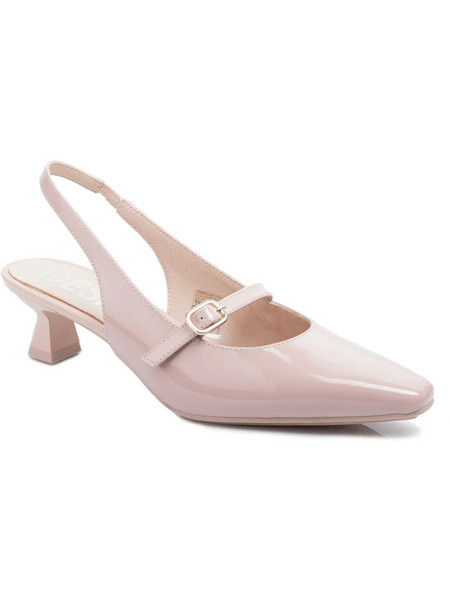 Desiree Γόβες Slingback Λουστρίνι με Λεπτό Χαμηλό Τακούνι Nude 900-76536