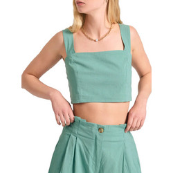 Funky Buddha Γυναικείο Καλοκαιρινό Crop Top Βαμβακερό Πράσινο Mint FBL011-128-17