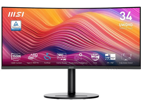 MSI Modern MD342CQP Ultrawide VA HDR Curved Monitor 34" 3440x1440 QHD 100Hz 4ms