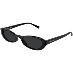 Saint Laurent SL871 001 Γυναικεία Γυαλιά Ηλίου Οβάλ Κοκάλινα Μαύρα με Μαύρο Φακό