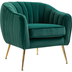 HOMCOM Πολυθρόνα Βελούδινη Πράσινη Flocking 8056644055472