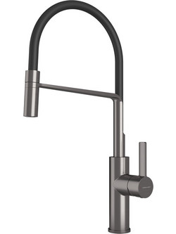 Clever Chef Alpina Flex 61183 Μπαταρία Κουζίνας Πάγκου Διπλής Παροχής Ανάμεικτη Εξωτερικό Σπιραλ Inox