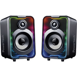 Powertech PT-1575 Ηχεία Υπολογιστή 2.0 5W με Bluetooth & RGB Φωτισμό Μαύρα