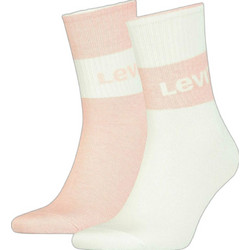Levi's Ανδρικές Κάλτσες Ψηλές Ροζ Λευκές 2Pack 37157-0583