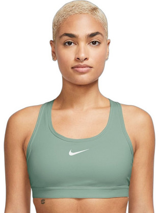 Nike Swoosh Αθλητικό Μπουστάκι με Μέτρια Στήριξη Πράσινο Mint DX6821-007