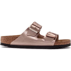 Birkenstock Arizona Δερμάτινα Γυναικεία Σανδάλια Ανατομικά Ροζ Χρυσά 1023942