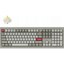 Keychron V6 Max Retro Ασύρματο Μηχανικό Gaming Πληκτρολόγιο με Gateron Jupiter Banana Διακόπτες RGB Grey