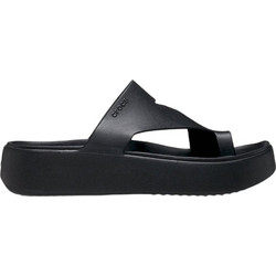 Crocs Toe Loop Γυναικείες Σαγιονάρες Flatforms Ανατομικές Αντιολισθητικές Μαύρες 210834-001