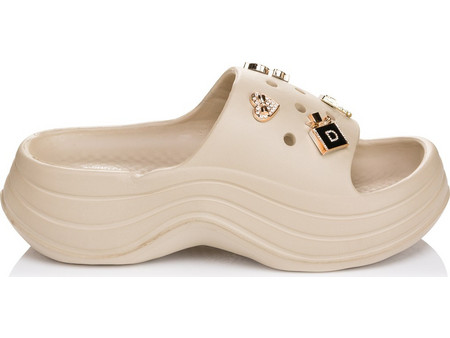 Cubanitas Γυναικείες Παντόφλες Καλοκαιρινές Flatforms Μπεζ SD09029