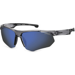 Carrera CA044S R6S Ανδρικά Γυαλιά Ηλίου Μάσκα Κοκάλινα Γκρι με Μπλε Φακό