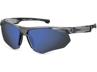 Carrera CA044S R6S Ανδρικά Γυαλιά Ηλίου Μάσκα Κοκάλινα Γκρι με Μπλε Φακό