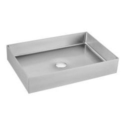 Tema Επικαθήμενος Νιπτήρας Μπάνιου Inox 55x38x10cm Ασημί 9812-1