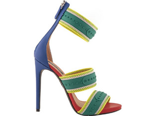 Dsquared2 Γυναικεία Πέδιλα Δερμάτινα Πολύχρωμα με Λεπτό Ψηλό Τακούνι S21HSW016130803925-M2105