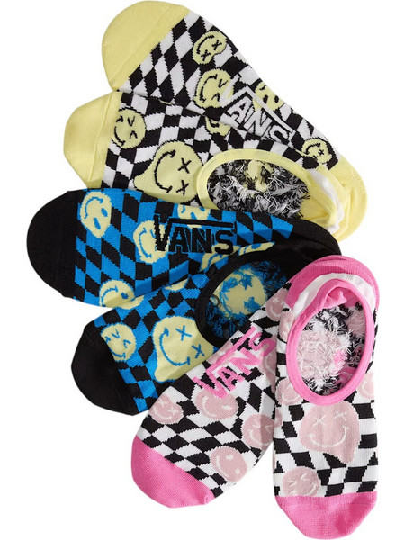 Vans Ανδρικές Κάλτσες Σοσόνια με Σχέδια Κίτρινες Μαύρες Φούξια 3Pack VN000SYXFLN