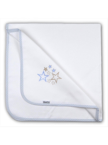 Ninetta Bebe 502 Stars Πάνα Αγκαλιάς Πικέ Λευκή Γαλάζια 90x90cm