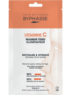 Byphasse Vitamin C Illuminating Sheet Μάσκα Προσώπου για Αντιγήρανση Ενυδάτωση & Λάμψη 18ml
