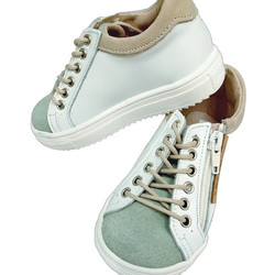 First Steps Βαπτιστικά Sneakers για Αγόρι Δερμάτινα Ανατομικά Λευκά Πράσινο Mint Π-ΦΣ-Α6603