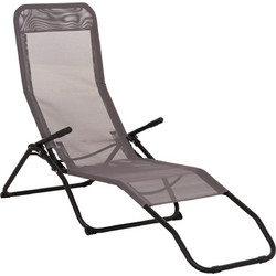 HomeMarkt Swingsand Ξαπλώστρα Πολυθρόνα Παραλίας Μεταλλική Πτυσσόμενη Καφέ HM6553.01