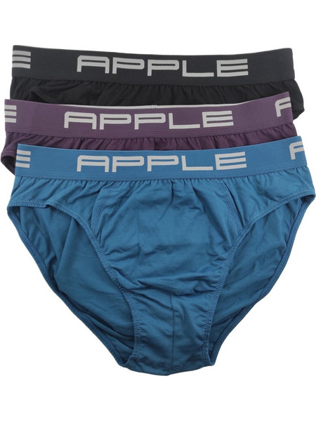 Apple Boxer Ανδρικά Σλιπ Βαμβακερά 3Pack Μαύρο/Μωβ/Μπλέ 0213965