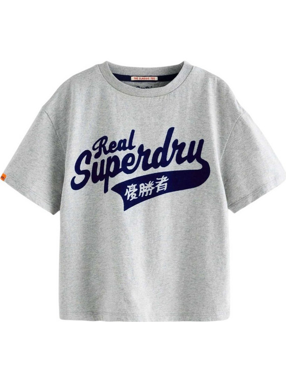 Superdry Παιδικό T-Shirt Κοντομάνικο Γκρι Navy Μπλε CI8431639