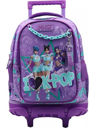 Must K-Pop Σχολική Τσάντα Τρόλεϊ Δημοτικού Μωβ 587782