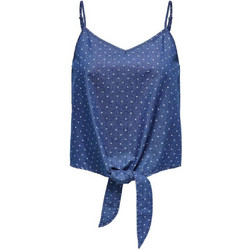 Only Γυναικείο Καλοκαιρινό Crop Top Τζιν Navy Μπλε Λευκό 15343004