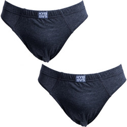 KYBBVS Ανδρικά Σλιπ Βαμβακερά Ανθρακί 2Pack KB201