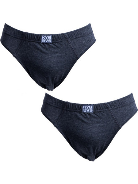 KYBBVS Ανδρικά Σλιπ Βαμβακερά Ανθρακί 2Pack KB201